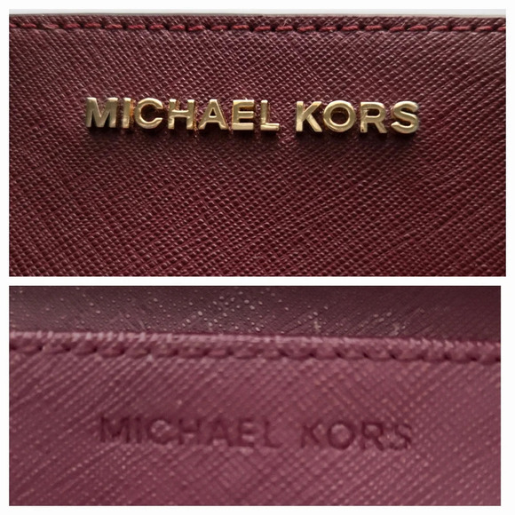 Michael Kors Maroon Red Saffiano Leather Bifold Snap Wristlet Wallet - Picture 6 of 6